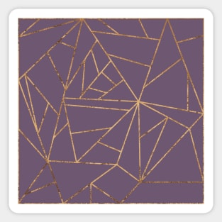 Plum Purple and Gold Geometric Lines Sticker